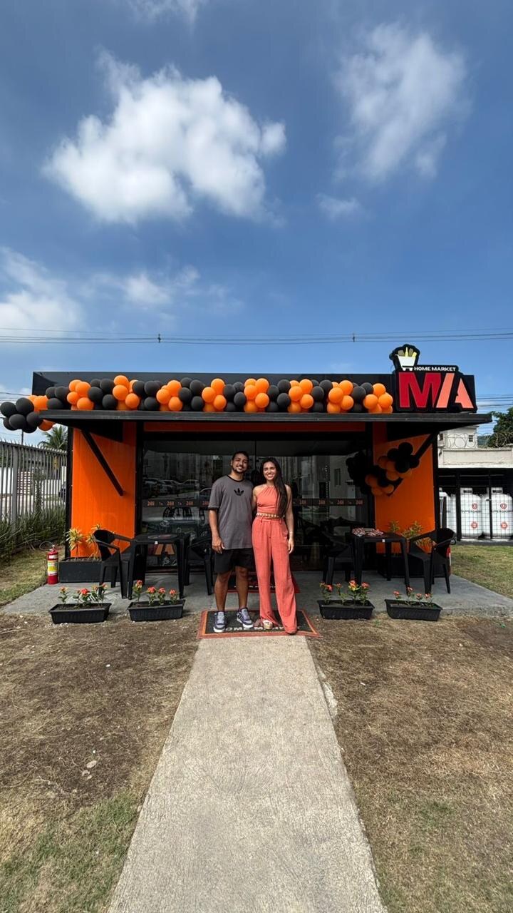 Lucas Maia na inauguração de seu primeiro mercado autônomo
